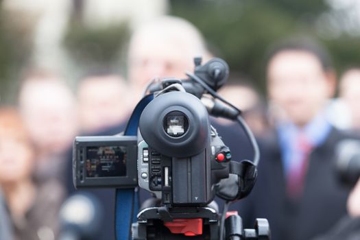 Filming an event with a video camera 