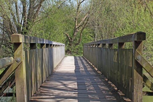 A wooden bridge in Southern Germany.