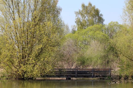 A wooden bridge in Southern Germany.