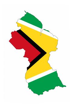 guyana country flag map shape national symbol