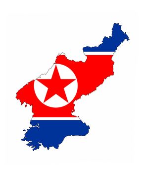 north korea country flag map shape national symbol