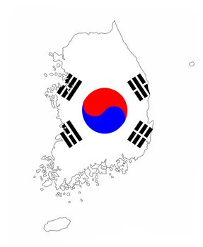 south korea country flag map shape national symbol