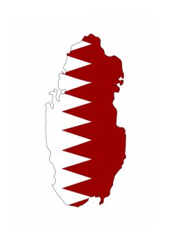 qatar country flag map shape national symbol