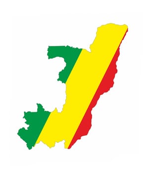 congo republic country flag map shape national symbol