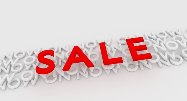 Illustrated image of the word  Sale with the words "Now On" underneath
