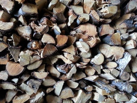 A stack of dry firewood