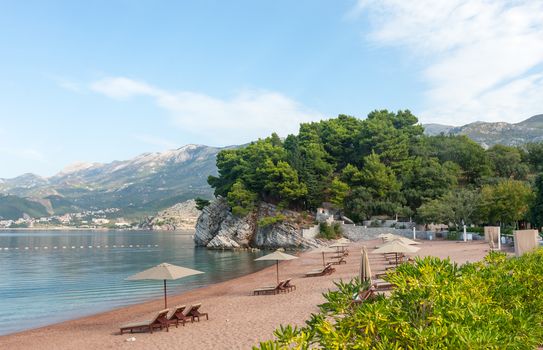 The royal beach of Montenegro in summer