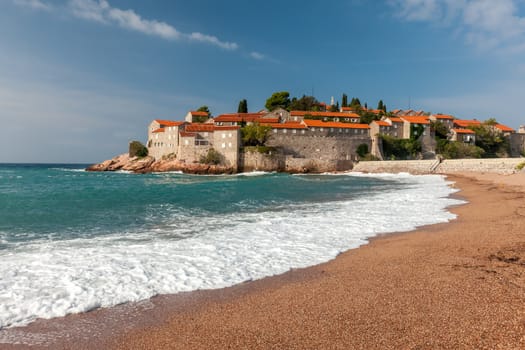 St. Stephan island in Adriatic Sea in Montenegro, 
