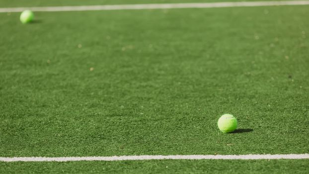 Tennis Ball on the Court Close up