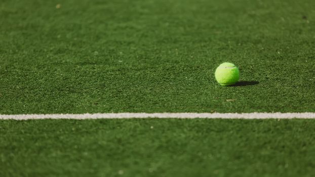 Tennis Ball on the Court Close up