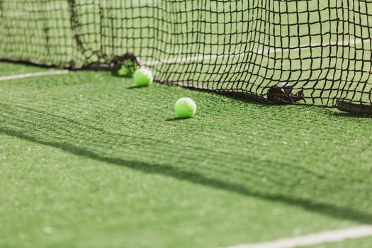 Tennis Ball on the Court Close up