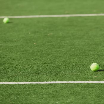 Tennis Ball on the Court Close up