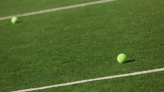 Tennis Ball on the Court Close up