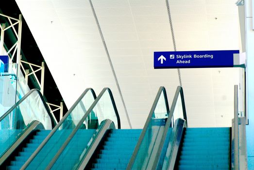 Image of escalators at an airport