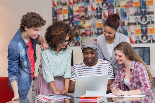 Fashion students working as a team at the college