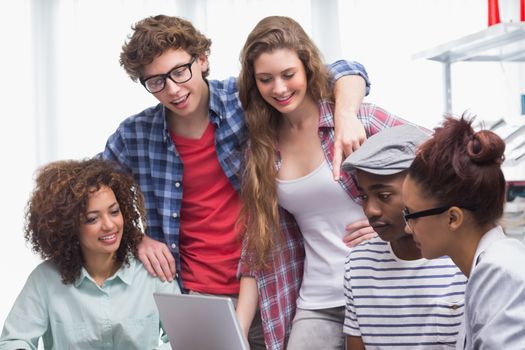 Fashion students working as a team at the college