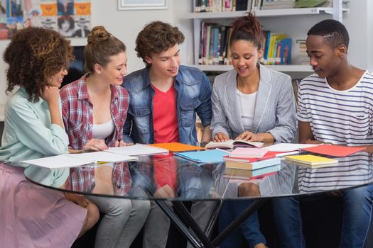 Fashion students working as a team at the college