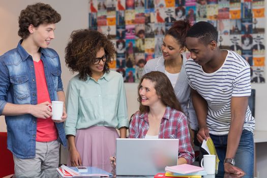 Fashion students working as a team at the college