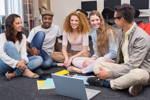 Fashion students working as a team at the college