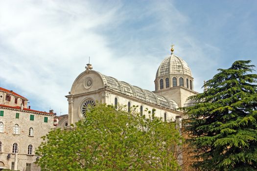 The Cathedral of St. James in Sibenik, built entirely of stone and marble, Croatia