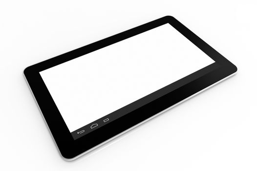 Black tablet computer on white, 3d render, illustration