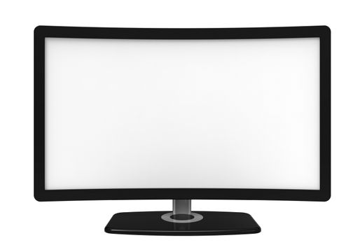 Curved tv screen, isolated on white background