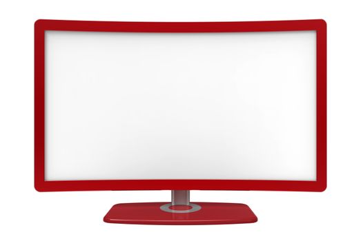 Curved tv screen, isolated on white background