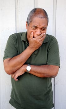 African american male expressions outside.