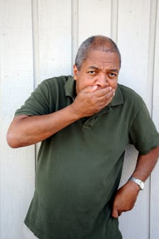 African american male expressions outside.