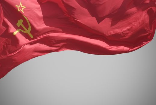 The flag of the Soviet Union (USSR) waving in the wind.
