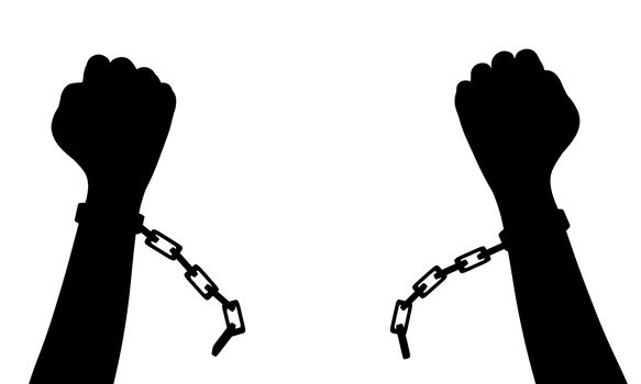 Illustration of a person breaking chains