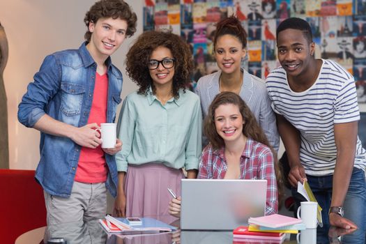 Fashion students working as a team at the college