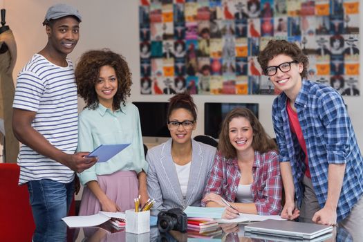 Fashion students working as a team at the college