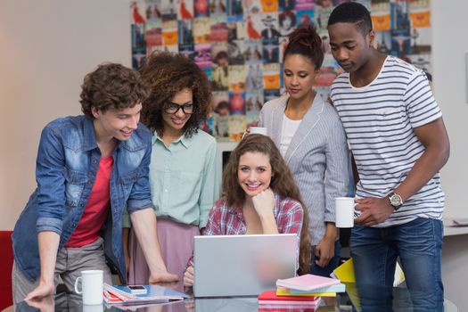 Fashion students working as a team at the college