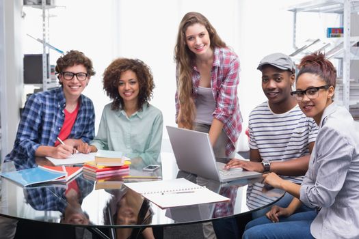 Fashion students working as a team at the college