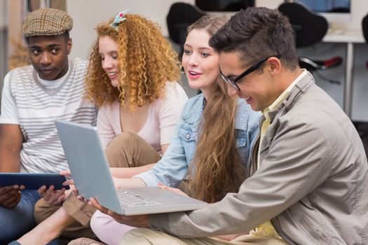 Fashion students working as a team at the college