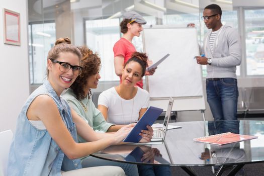 Fashion students working as a team at the college