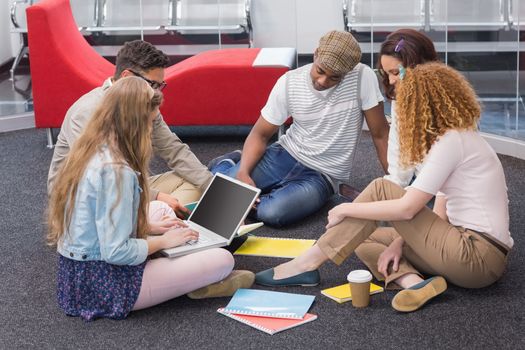 Fashion students working as a team at the college