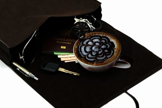 Travel set with Coffee for Relax concept