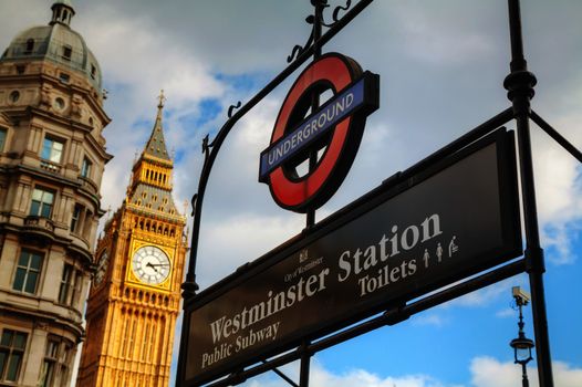 London underground sign near the Westmisnster station