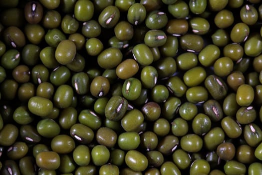 A macro photograph of mung beans.