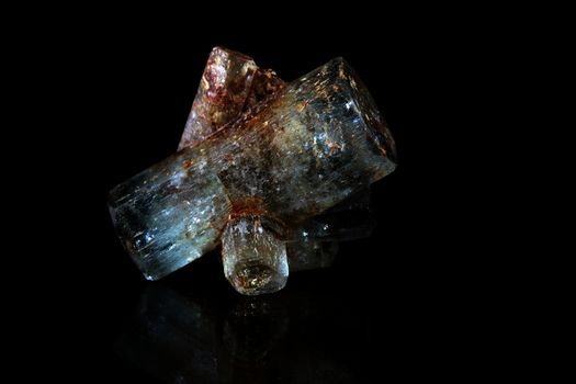 A macro photograph of Beryl crystals from Namibia. 