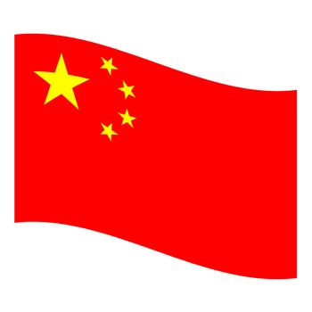 Rippled national flag of China, Asia