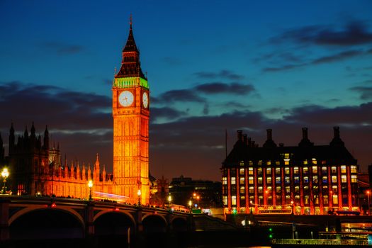 London with the Clock Tower and Houses of Parliament at night