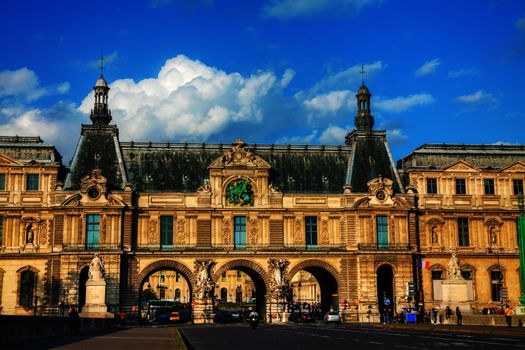 PARIS - OCTOBER 9: Entrance to the Louvre on October 9, 2014 in Paris, France. The Louvre Museum is one of the world's largest museums and a historic monument and a central landmark of Paris.