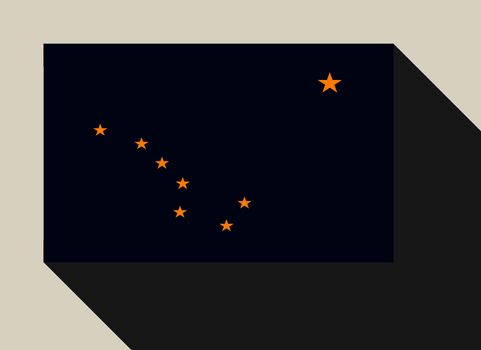 American State of Alaska flag in flat web design style.