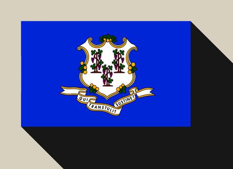 American State of Connecticut flag in flat web design style.