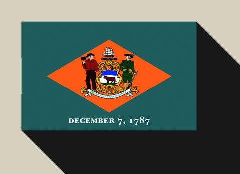 American State of Delaware flag in flat web design style.