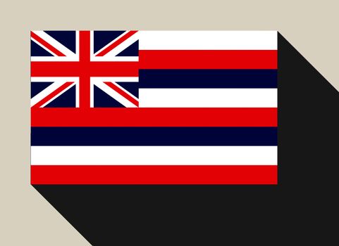 American State of Hawaii flag in flat web design style.