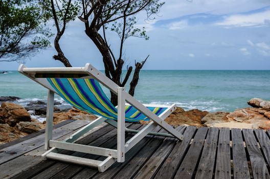 Beach colorful chair on the beach in Koh Samet Thailand